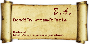 Domán Artemíszia névjegykártya